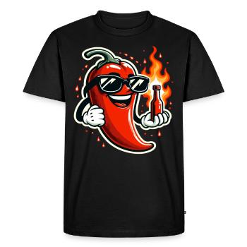 Spicy Food Lover By Chili Peppers Chef - Men's Premium Organic T-Shirt - black - Front - Nico (187cm)