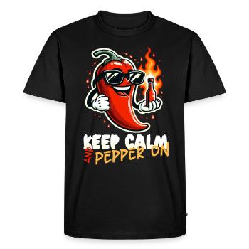 Spicy Food Lover By Chili Peppers Chef - Men's Premium Organic T-Shirt - black - Front - Nico (187cm)