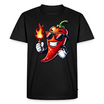 Spicy Food Lover By Chili Peppers Chef - Men's Premium Organic T-Shirt - black - Front - Nico (187cm)