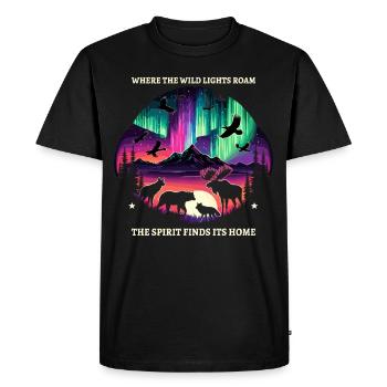 Aurora Aurora Tracker Alaska Wilderness - Men's Premium Organic T-Shirt - black - Front - Nico (187cm)