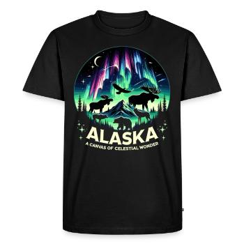 Aurora Aurora Tracker Alaska Wilderness - T-shirt Premium bio Homme - noir - Devant - Nico (187cm)
