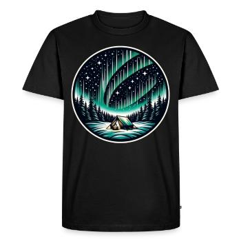 Aurora Aurora Tracker Alaska Wilderness - Men's Premium Organic T-Shirt - black - Front - Nico (187cm)