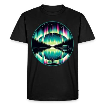 Aurora Aurora Tracker Alaska Wilderness - Men's Premium Organic T-Shirt - black - Front - Nico (187cm)