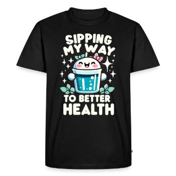 Hydration Drink Water Stay Hydrated Hydration - Men's Premium Organic T-Shirt - black - Front - Nico (187cm)