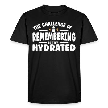 Hydration Drink Water Stay Hydrated - Men's Premium Organic T-Shirt - black - Front - Nico (187cm)