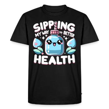 Hydration Drink Water Stay Hydrated Hydration - Men's Premium Organic T-Shirt - black - Front - Nico (187cm)