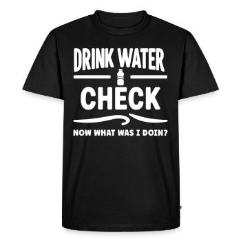 Hydration Drink Water Stay Hydrated - Men's Premium Organic T-Shirt - black - Front - Nico (187cm)