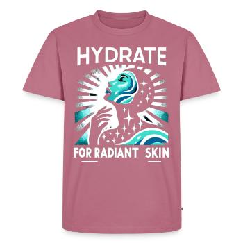 Hydratation Boire de l’eau Rester hydraté - T-shirt Premium bio Homme - mauve - Devant - Nico (187cm)
