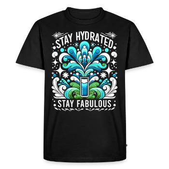 Hydration Drink Water Stay Hydrated - Men's Premium Organic T-Shirt - black - Front - Nico (187cm)