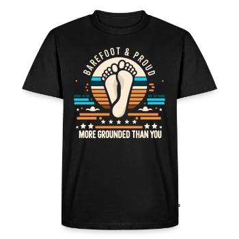 Barefood Lifestlye Ntural Foot Health Foot - Men's Premium Organic T-Shirt - black - Front - Nico (187cm)