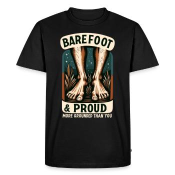 Barefood Lifestlye Ntural Foot Health Foot - Men's Premium Organic T-Shirt - black - Front - Nico (187cm)