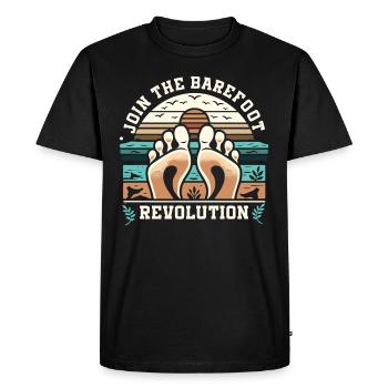 Barefood Lifestlye Ntural Foot Health Foot - Men's Premium Organic T-Shirt - black - Front - Nico (187cm)