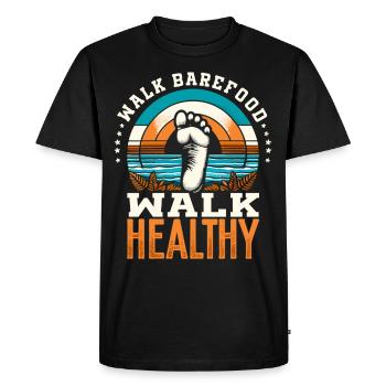Barefood Lifestylee Ntural Foot Health Foot - Men's Premium Organic T-Shirt - black - Front - Nico (187cm)