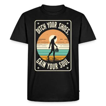 Barefood Lifestlye Ntural Foot Health Foot - Men's Premium Organic T-Shirt - black - Front - Nico (187cm)