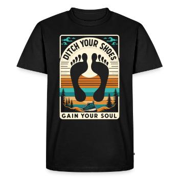 Barefood Lifestylee Ntural Foot Health Foot - Men's Premium Organic T-Shirt - black - Front - Nico (187cm)