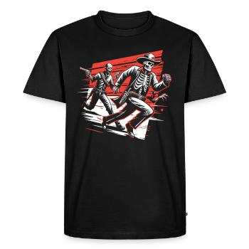 Cowboy Barn Bull Rider Rodeo Country Western - Men's Premium Organic T-Shirt - black - Front - Nico (187cm)