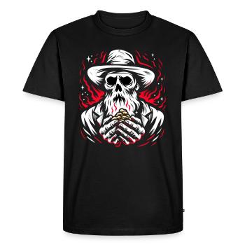 Cowboy Barn Bull Rider Rodeo Country Western - Men's Premium Organic T-Shirt - black - Front - Nico (187cm)