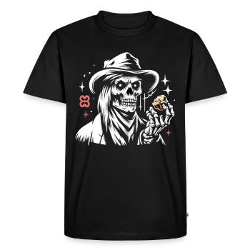 Cowboy Barn Bull Rider Rodeo Country Western - Men's Premium Organic T-Shirt - black - Front - Nico (187cm)