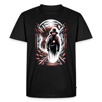 Cowboy Barn Bull Rider Rodeo Country Western - Men's Premium Organic T-Shirt - black - Front - Nico (187cm)