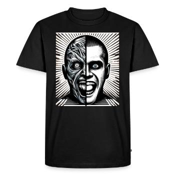Horreur psychologique suspense psychiatrique - T-shirt Premium bio Homme - noir - Devant - Nico (187cm)