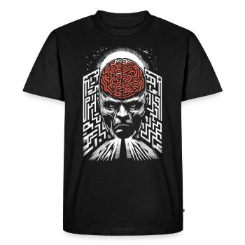 Horreur psychologique suspense psychiatrique - T-shirt Premium bio Homme - noir - Devant - Nico (187cm)