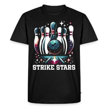 Funny bowling team bowler strike bowling club - Men's Premium Organic T-Shirt - black - Front - Nico (187cm)