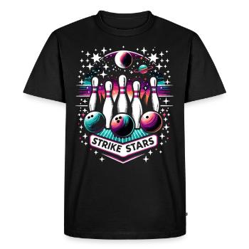 Funny bowling team bowler strike bowling club - Men's Premium Organic T-Shirt - black - Front - Nico (187cm)