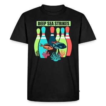 Funny bowling team bowler strike bowling club - Men's Premium Organic T-Shirt - black - Front - Nico (187cm)