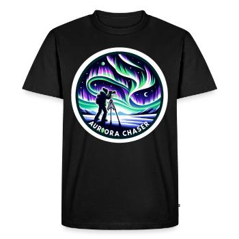 Aurora Aurora Tracker Alaska Wilderness - Men's Premium Organic T-Shirt - black - Front - Nico (187cm)