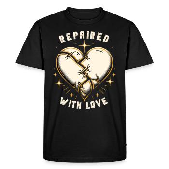 Kintsugi Kintsukuroi Art japonais imparfait - T-shirt Premium bio Homme - noir - Devant - Nico (187cm)