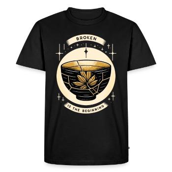 Kintsugi Kintsukuroi Art japonais imparfait - T-shirt Premium bio Homme - noir - Devant - Nico (187cm)