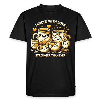 Kintsugi Kintsukuroi Art japonais imparfait - T-shirt Premium bio Homme - noir - Devant - Nico (187cm)