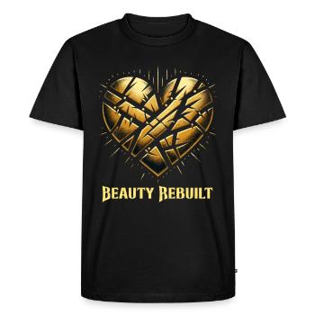 Kintsugi Kintsukuroi Art japonais imparfait - T-shirt Premium bio Homme - noir - Devant - Nico (187cm)