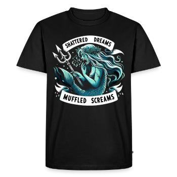 Sirènes Effrayantes, Sirène D’horreur, Effrayant - T-shirt Premium bio Homme - noir - Devant - Nico (187cm)