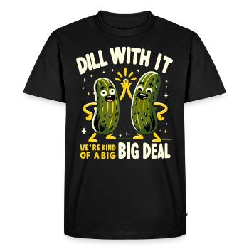 Pickle Lover Funny Pickle Dill Pickle Pickled - Men's Premium Organic T-Shirt - black - Front - Nico (187cm)
