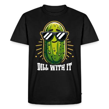 Pickle Lover Funny Pickle Dill Pickle Pickled - Men's Premium Organic T-Shirt - black - Front - Nico (187cm)