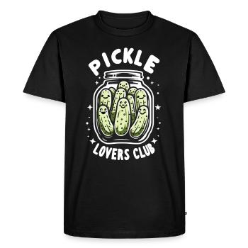 Pickle Lover Funny Pickle Dill Pickle Pickled - Men's Premium Organic T-Shirt - black - Front - Nico (187cm)