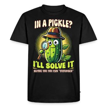 Pickle Lover Funny Pickle Dill Pickle Pickled - Men's Premium Organic T-Shirt - black - Front - Nico (187cm)