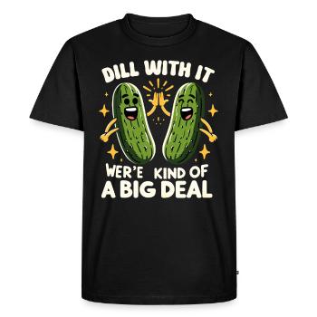 Pickle Lover Funny Pickle Dill Pickle Pickled - Men's Premium Organic T-Shirt - black - Front - Nico (187cm)