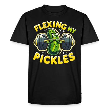 Pickle Lover Funny Pickle Dill Pickle Pickled - Men's Premium Organic T-Shirt - black - Front - Nico (187cm)