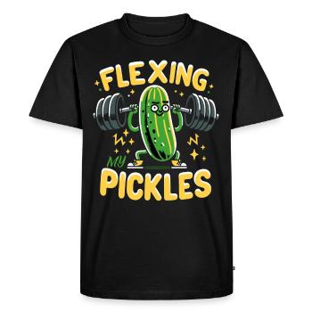 Pickle Lover Funny Pickle Dill Pickle Pickled - Men's Premium Organic T-Shirt - black - Front - Nico (187cm)