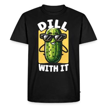 Pickle Lover Funny Pickle Dill Pickle Pickled - Men's Premium Organic T-Shirt - black - Front - Nico (187cm)