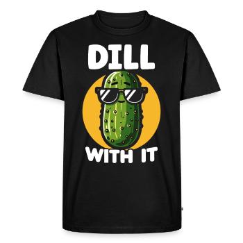 Pickle Lover Funny Pickle Dill Pickle Pickled - Men's Premium Organic T-Shirt - black - Front - Nico (187cm)