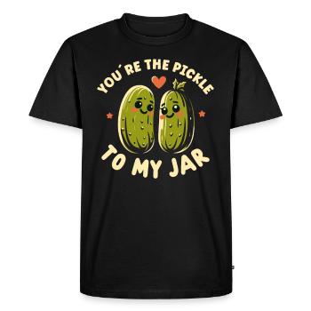 Pickle Lover Funny Pickle Dill Pickle Pickled - Men's Premium Organic T-Shirt - black - Front - Nico (187cm)