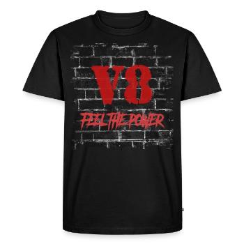 V8 - Men's Premium Organic T-Shirt - black - Front - Nico (187cm)