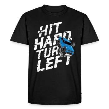 Derby de démonstration Derby de démolition Derby de démolition - T-shirt Premium bio Homme - noir - Devant - Nico (187cm)