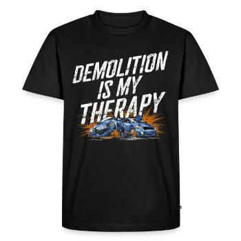 Derby de démonstration Derby de démolition Derby de démolition - T-shirt Premium bio Homme - noir - Devant - Nico (187cm)