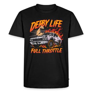 Derby de démonstration Derby de démolition Derby de démolition - T-shirt Premium bio Homme - noir - Devant - Nico (187cm)