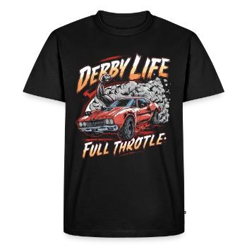 Derby de démonstration Derby de démolition Derby de démolition - T-shirt Premium bio Homme - noir - Devant - Nico (187cm)