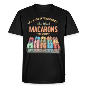 Macaron lovers French macarons - Men's Premium Organic T-Shirt - black - Front - Nico (187cm)